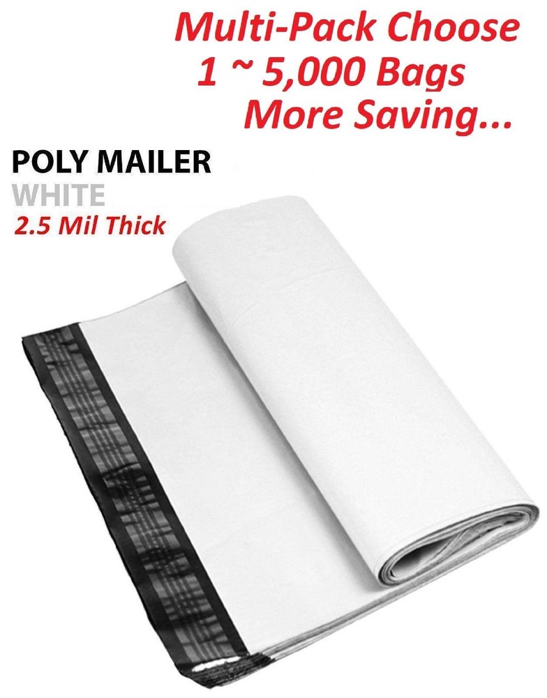 1~5000 Multi-Pack 5×7 White Poly Mailers Shipping Envelopes Self Sealing Bags
