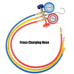 For R502 R134a R12 R22 AC Manifold Gauge Set A/C Refrigeration 3 Way Hose