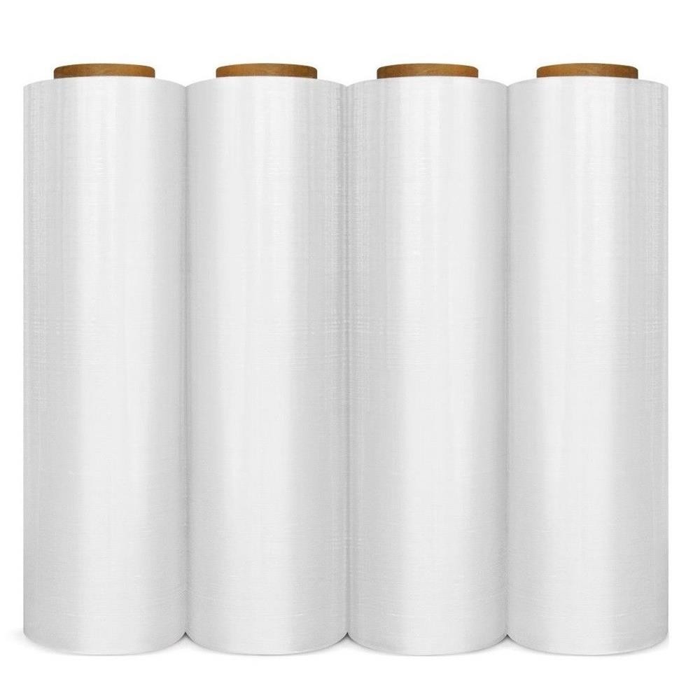4 Pieces 18″ X 1500 FT Hand Stretch Plastic Film Shrink Pallet Wrap 80 Gauge New