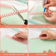 Comb Binding Spines Easy to Open Close Adding Pages for Binding Machine 1/2 I…