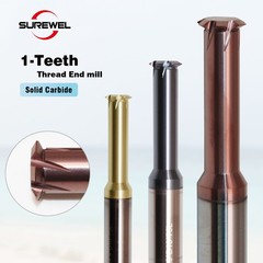 1 Tooth Carbide Milling Thread Endmill HRC65 M6 M10 M16 Coat CNC Thread Cutter