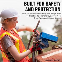 BISON LIFE Safety Glasses, One Size, Clear Protective Polycarbonate Lens – C…