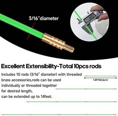 14FT Wire Running Fiberglass Fish Rods Set with Storage Case – Easy Installation