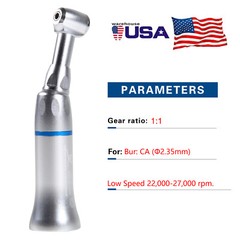 Dental Low Slow Speed Handpiece Contra Angle Push Button Fit E-Type Motors NEW
