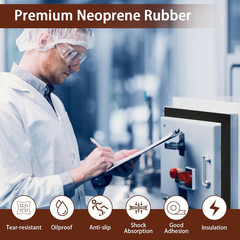 Neoprene Rubber Strips, 1″ Wide X 1/16″ Thick X 115″ Long Adhesive Solid Rubber
