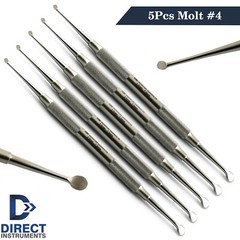 5 Pieces Dental Molt #4 Elevator Periosteal Bone Curette Surgical Instruments