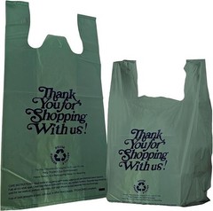 12×6.5×22 Inches Green Plastic Shopping Bags for Grocery Takeout Retail 160 Pcs