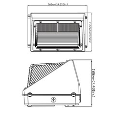 2Pack 120W Led Wall Pack Light Dusk to Dawn Commercial Outdoor Security Lighting