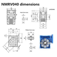 【US】NMRV040 Worm Gear Gearbox Speed Reducer 10:1 15:1 20:1 30:1 40:1 for Nema34