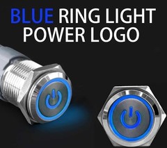 16mm 12V LED ON OFF Waterproof Stainless Steel Latching Push Button Power Switch