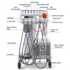 Portable Dental Unit System Air Compressor Powerful Suction Scaler Lamp Light