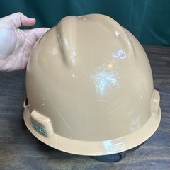 MSA Tan V Gard Construction Safety HARD HAT 4 PT Ratchet Suspension Medium