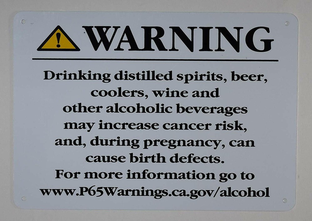 California Prop 65 Alcohol Warning Sign-The Official Sign(White,Rust…