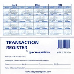 12 Checkbook Transaction Registers 2025-2026-2027 Calendars Check Book Bank …
