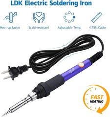 LDK 60W Adjustable Temp Soldering Iron Kit Full Electronics Welding Tool Set