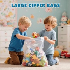 40 Pack Large 3 Gallon Storage Bags with Zipper Top, 16 x 18 inch Zipper Bags…