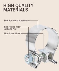 Stainless Steel Exhaust Clamp, Narrow Band Muffler Seal, Car Acce Size: 2 inch