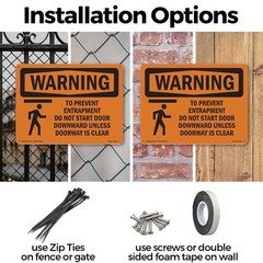 To Prevent Entrapment Do Not With Symbol OSHA WARNING Sign, Decal 5 or 10 Pack