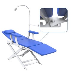 USA Dental Mobile Chair Folding PU Leather With LED Light / Turbine Unit 4 Holes
