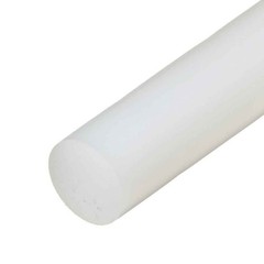 4.000 (4 inch) x 12 inches, UHMW Polyethylene Round Rod, Natural