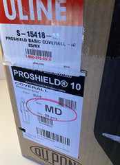 Box Of 25 DuPont Pro-Shield 10 Basic Coveralls/Med. Blue/Unopened/Disposable