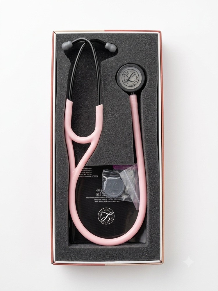 cardiology iv MONITORING stethoscope Peal Pink Black Chest Piece Free Shipping