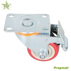 2Pcs Roating With Brake + 2Pcs Fixed Wheel 3″ Heavy-duty PU Casters Total 4Pack