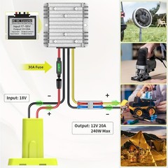 18V to 12V Comverter Transformer Compatible with RYOBI 18V Battery,2 pack