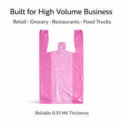 Bags 1/6 Large 21 x 6.5 x 11.5Purple T-Shirt Plastic Grocery Shopping Bags