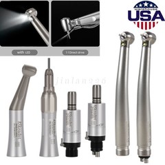 Dental E-generator LED High low Speed Handpiece Turbine kit 2/4Hole