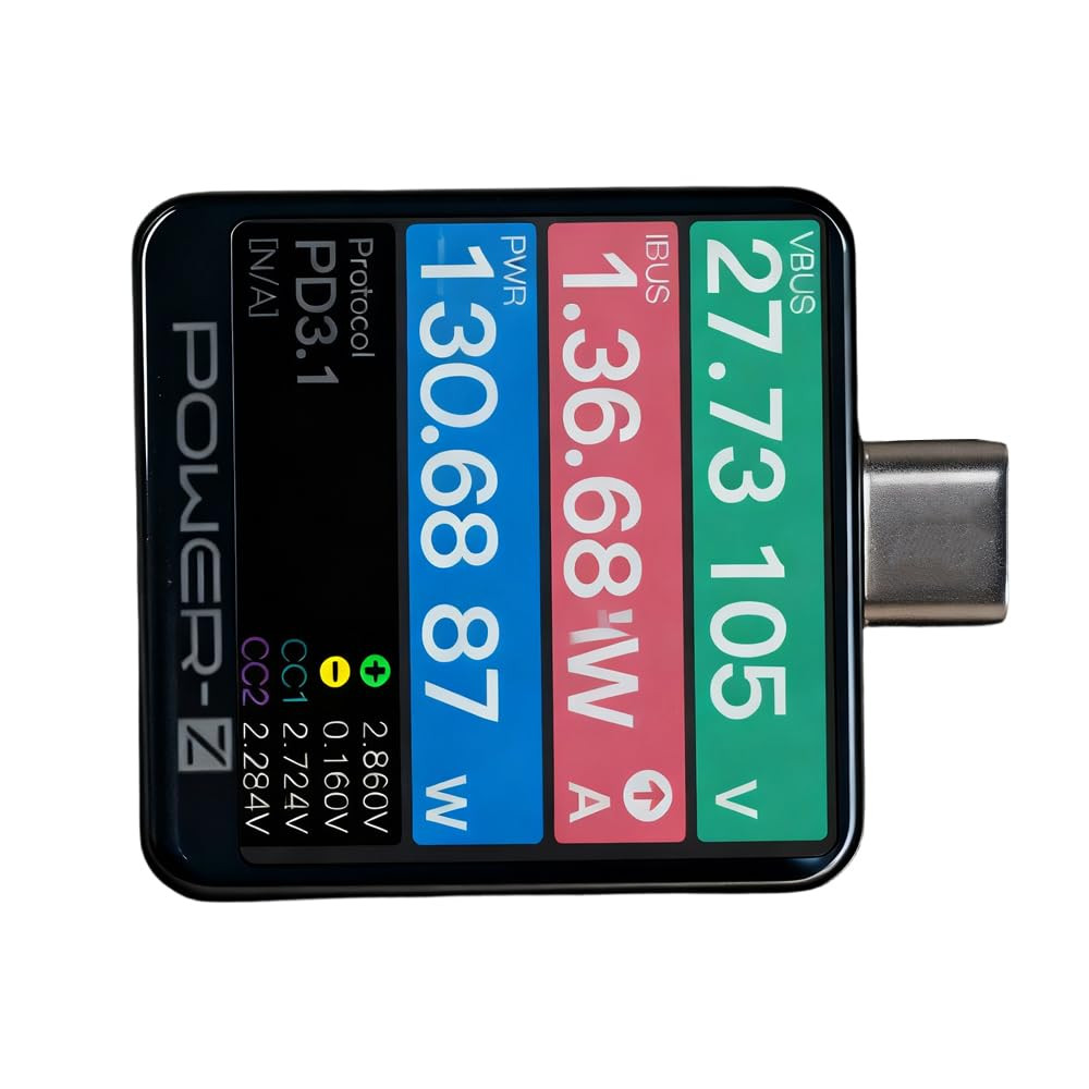 Power-Z KM003C USB C Tester, 1.54″ Portable USB C Fast Charging Tester PD3.1 QC5