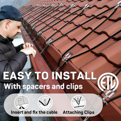 125Ft Self-Regulating Heat Tape, 120V 8W/Ft Roof & Gutter & Pipes Heating Cable