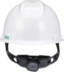 MSA WHITE V Gard ANSI OSHA Construction Safety HARD HAT 4 PT Ratchet Suspension