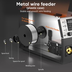 6IN1 MIG Welder 250Amp 230V Aluminum MIG Gas Gasless MIG MMA Welding Machine Set
