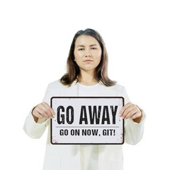Go Away Go On Now Git Sign Shoo With A Smile Durable Perfect for Porches Cabins