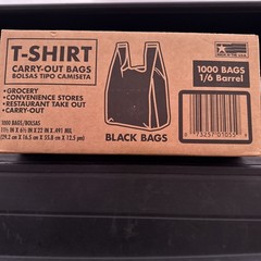 Poly America Black T-Shirt Carryout Bags 11.5″ x 6.5″ x 22″ 1000 Ct. TSSM10006B