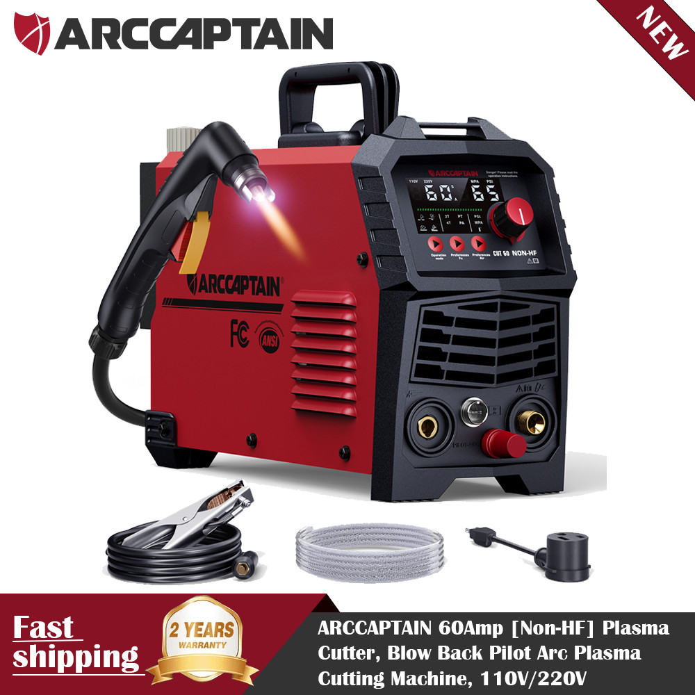 2026 ARCCAPTAIN 60A Non-HF Plasma Cutter 4-in-1, 1-1/16″ Cut, IPT60 Torch