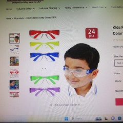BISON LIFE Kids Clear Lens Color Temple Safety glasses, Assorted 12PK