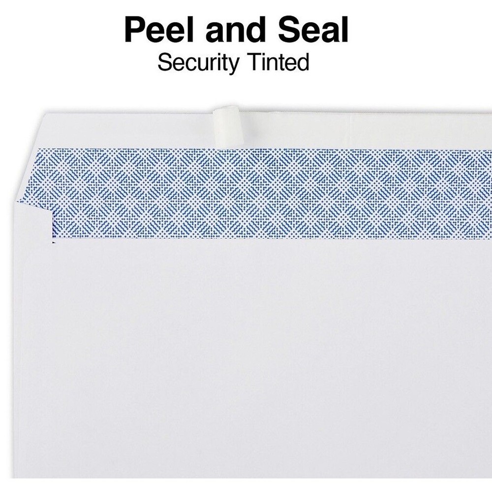 No #10 Peel and Self-Seal White Letter Mailing Envelopes Security 4-1/8 x 9-1/2