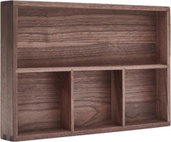 Wood Organizer Tray,Black Walnut,Desk & Drawer Storage Box (Walnut Master)