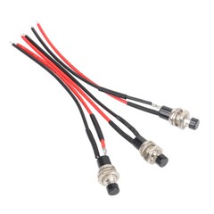3 Pack Mini Push Button Pre-Wired Momentary N/O OFF-ON Switch Plug 12V 5AMP SPST