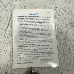 NEW Supelco 2-2052 1/16” S.S Zero Dead Volume Union Swagelok No. GC 100-6 NIB