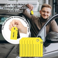 250 Pcs Yellow Key Tags with Labels and Rings: 1.38 X 2.76 Inches, 250 Labels, C