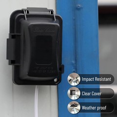 Bates Weatherproof Outdoor Outlet Cover 1-Gang Electrical Receptacle Black