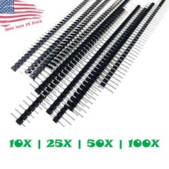 40-Pin Male Header 0.1″ 2.54mm Breadboard PCB Strip Connectors 10/25/50/100Pcs