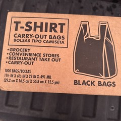 Poly America Black T-Shirt Carryout Bags 11.5″ x 6.5″ x 22″ 1000 Ct. TSSM10006B