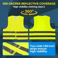 10 Pack Yellow Safety Vests, Bulk High Visibility Vest for Men / Woman, Adult Re