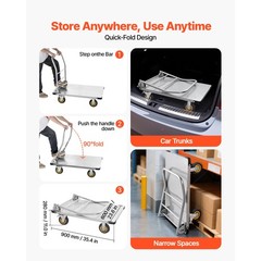 Uimoso Foldable Platform Cart 2000lbs Capacity Heavy Duty Hand Truck with Wheels
