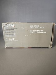NEW Roppe 4 In. x 20 Ft. Roll Almond Vinyl Self-Stick Wall Cove Base HC40C53S184