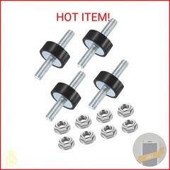 uxcell 4Pcs M6 x 18mm Rubber Mounts, 8 x 20mm Cylindrical Anti Vibration Isolato